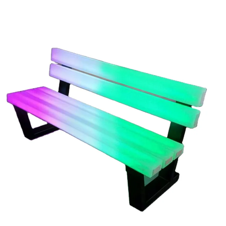 

Colorful LED BENCH For Garden And Outdoor Furniture General Use Plastic Bench Lighted Plastic Furniture