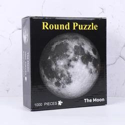 Adult Round Puzzle 1000 Pieces Moon Challenge Games Learning Educational Puzzle Moon Puzzle Space Flat Puzzle Difficult  Toys