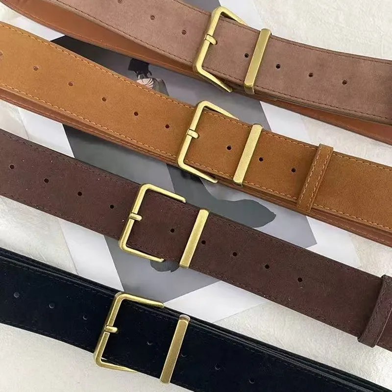American retro winter frosted velvet belt for women, 2025 new style, versatile with skirts, simple, niche and high-end belt