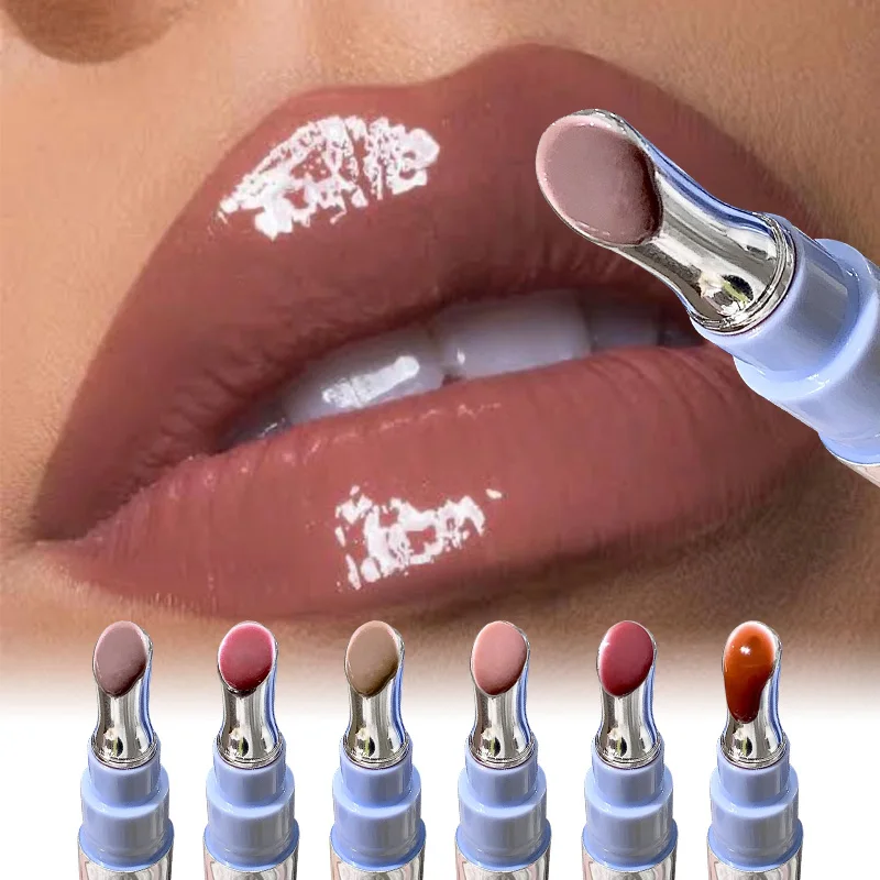 SHAQINUO Lucidalabbra ghiacciato - Idratazione monostrato, sbiancante per la pelle d'oliva, aspetto di bellezza fresco, consistenza liscia e fine