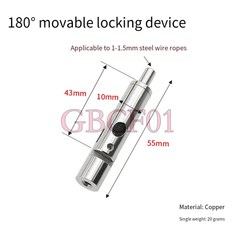 180° Swivel Lock Clip Wire Rope Cable Gripper Copper Pull Head M4 Thread Hanging Clamp Lighting Hardware Accessory