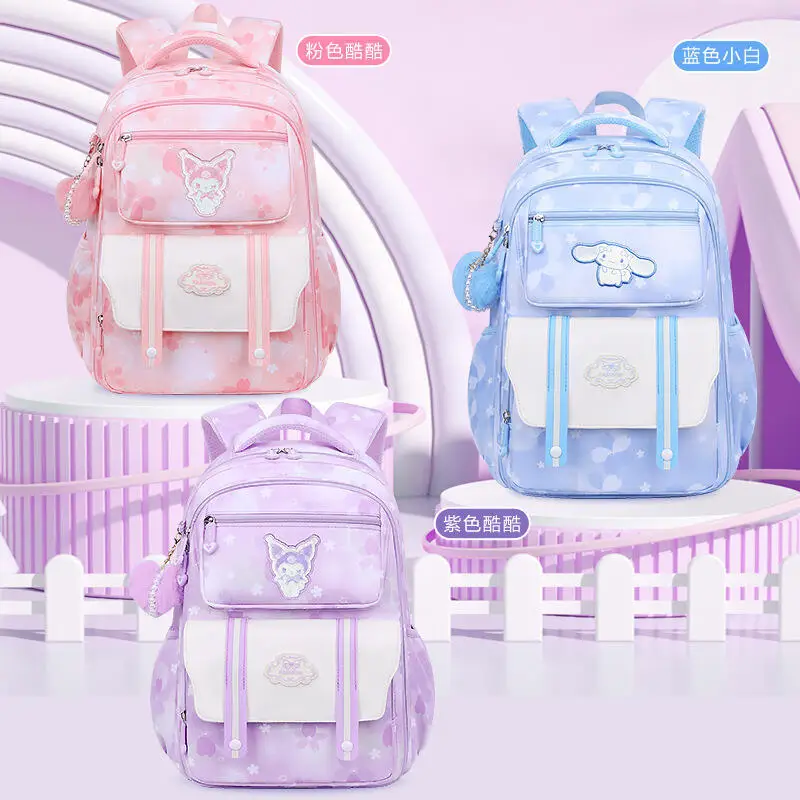 

Cartoon Kuromi Cinnamoroll Schoolbag Large Capacity Lightweight Reduce Burdens Spinal Protection Waterproof Child Backpack Cute