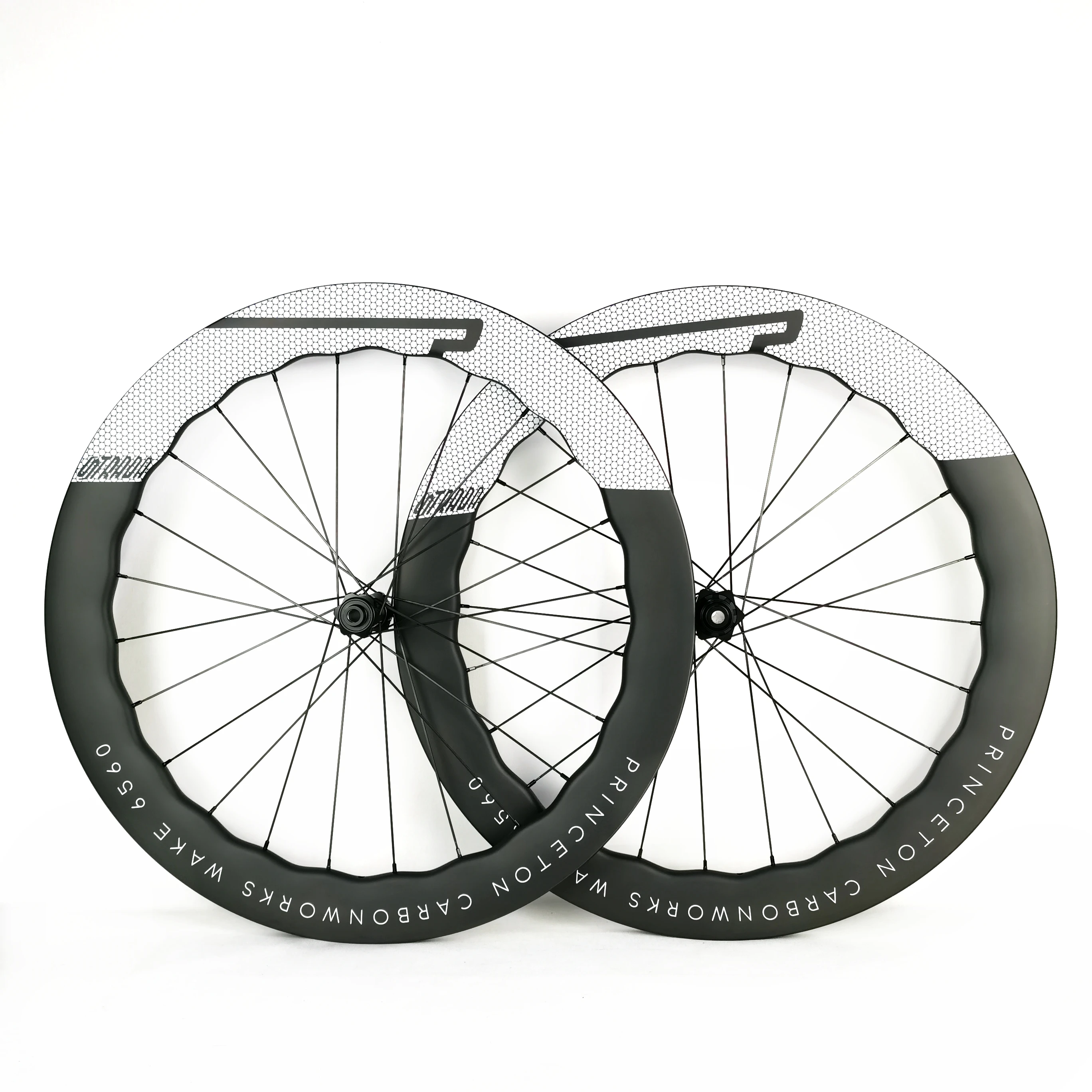 700C Road Disc Brake Carbon Fiber Bicycle 6560 White Logo Width 28mm Wheel Set UD Glossy Surface with Tubular/Tubeless