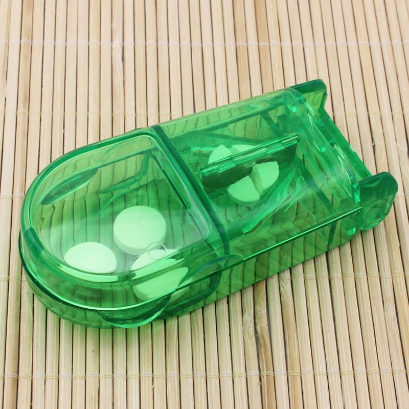 Pill Cutter Splitter Divide Medicine Organizer Drug Slicer Half Storage Compartment Box Medicine Tablet Storage Container