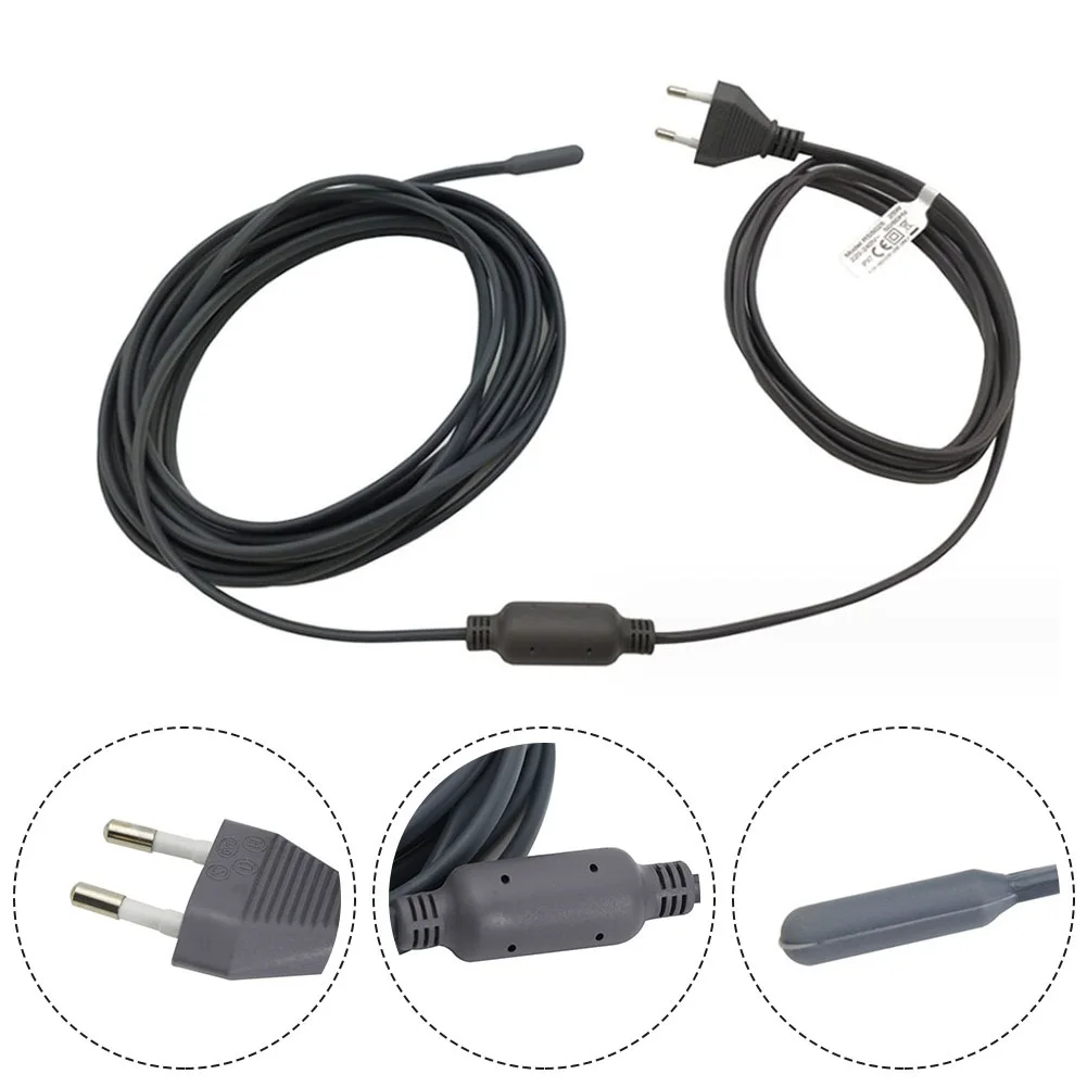 Thermal Cable Power Cord Heating Cable With Packing Box 1.7m Power Cord 220-240V 50/60Hz Black Infrared Waterproof