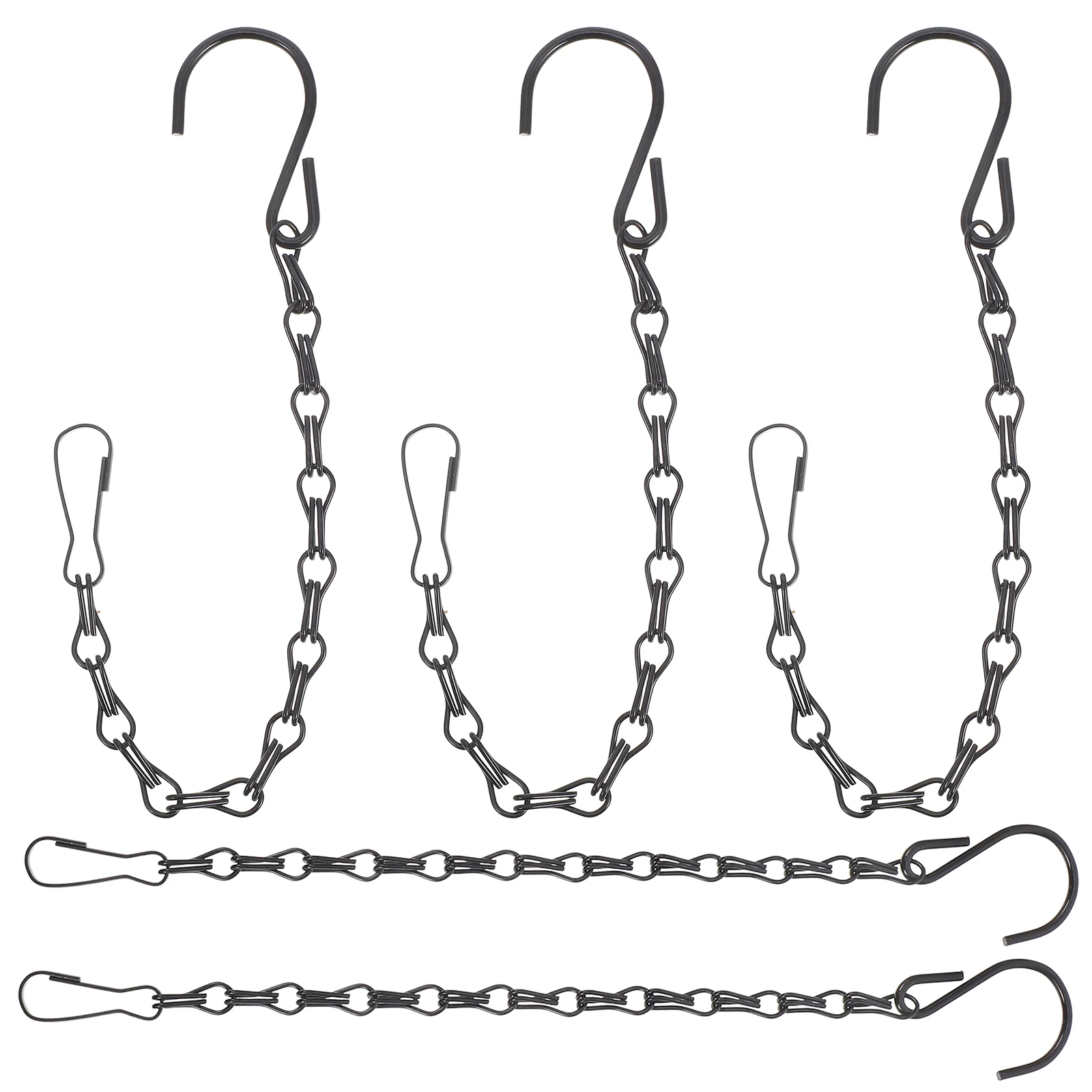 

5pcs Black Double Hook Chains for Hanging Bird Cages Planters Signs Adjustable Length Durable Metal Planter Feeder hanging