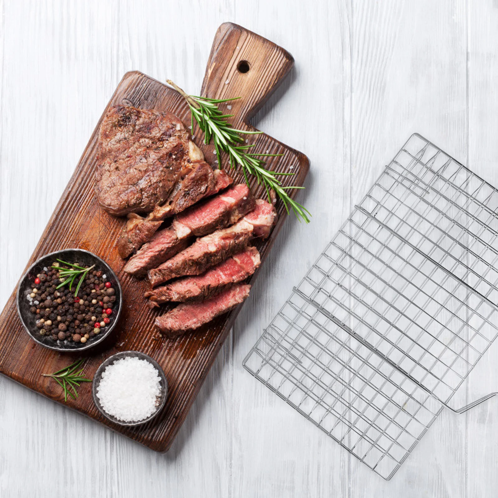 

1Pcs Barbecue Grill Stainless Steel Nonstick Detachable Folding Roast Plate for Camping Bbq Party Baking Use with Storage Bag