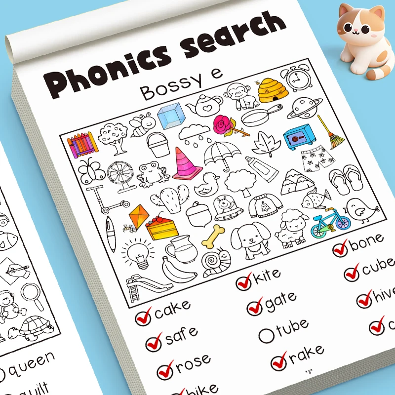 

Phonics Search & Find Coloring Workbook for Kids - Learn Blends, Short & Long Vowels with Fun Look Read Find Activities Book