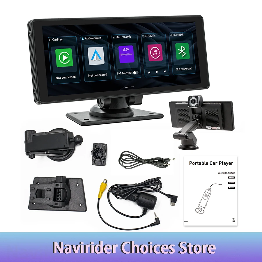 10,26 pulgadas Android Auto CarPlay Radio de coche WiFi GPS FM HD Dvr Bluetooth Multimedia pantalla táctil cámara reproductor Universal Mp5