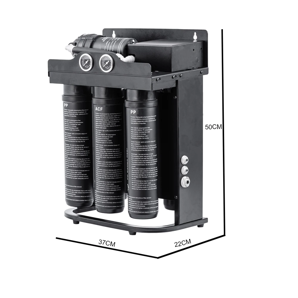 600GPD RO System Water Filter Compact Electric Reverse Osmosis Purifier Alkaline Mineral KDF for Home Use Quick Fit Change for