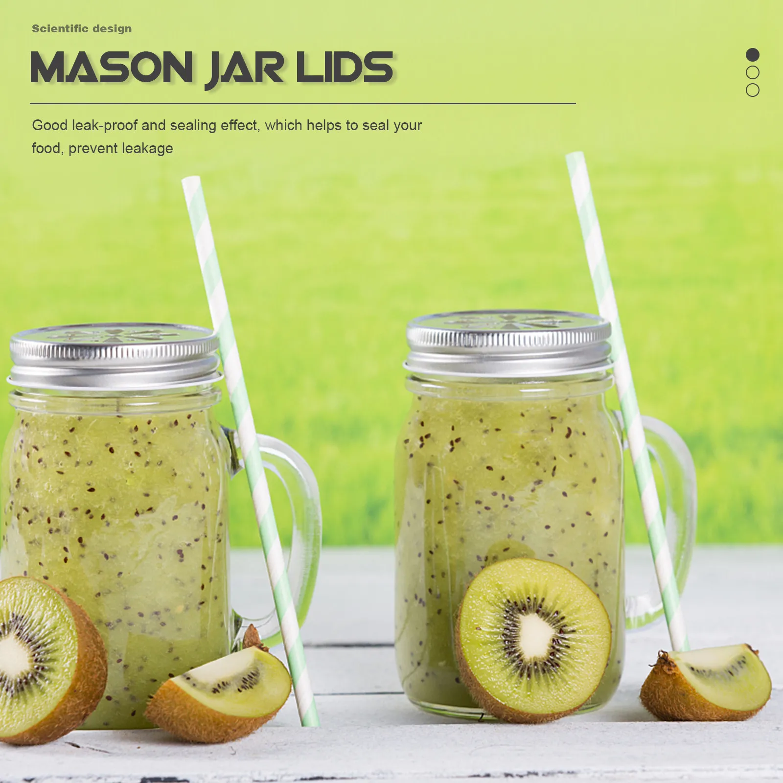 12Pcs Leak-Proof Reusable Mason Jar Lids with Hole for Drinking, Food Storage & Freshness Retention