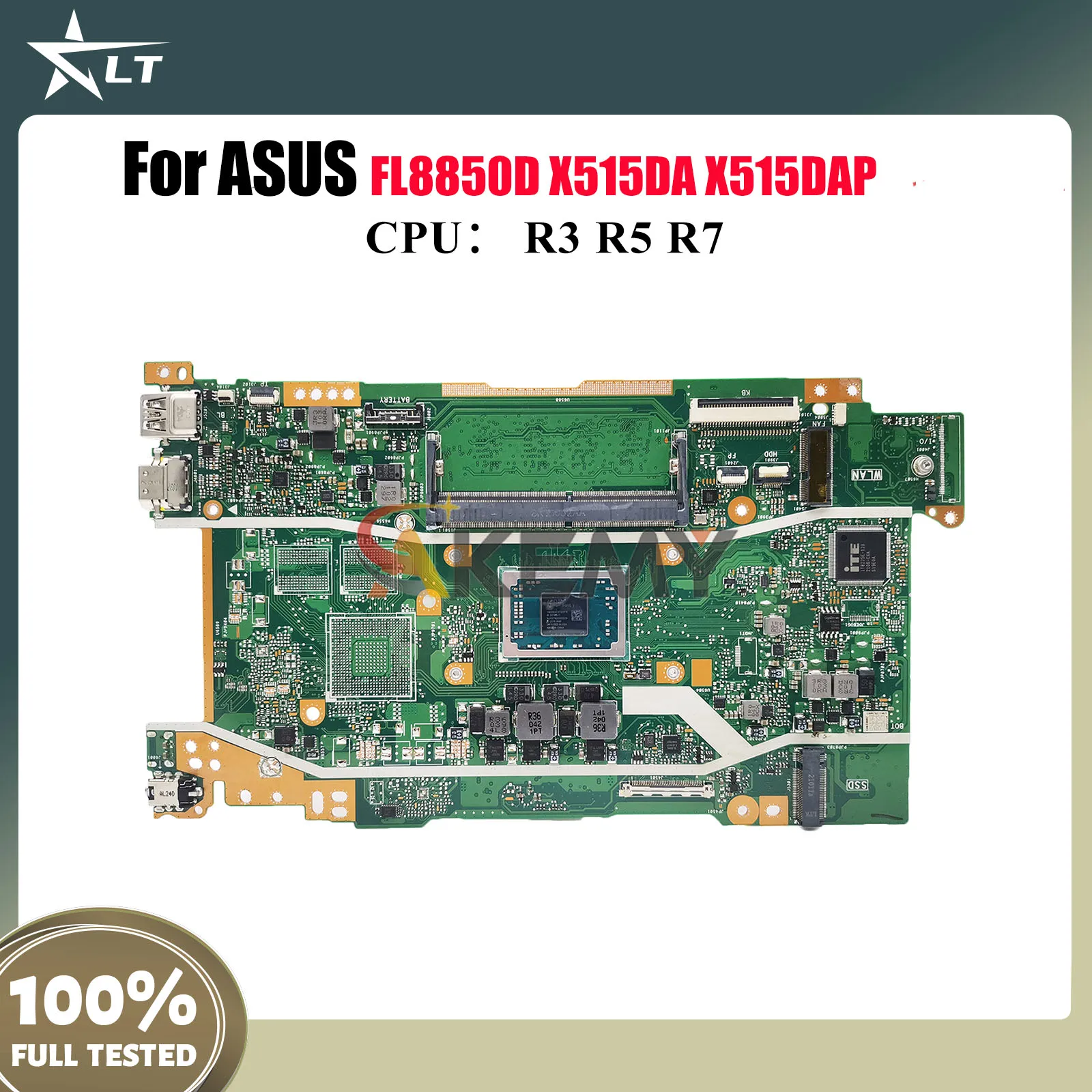 

X415DA Laptop Motherboard For ASUS VivoBook X515DA X415D X515DAP FL8850D Notebook Mainboard With R3 R5 R7 CPU 100% tests OK stk