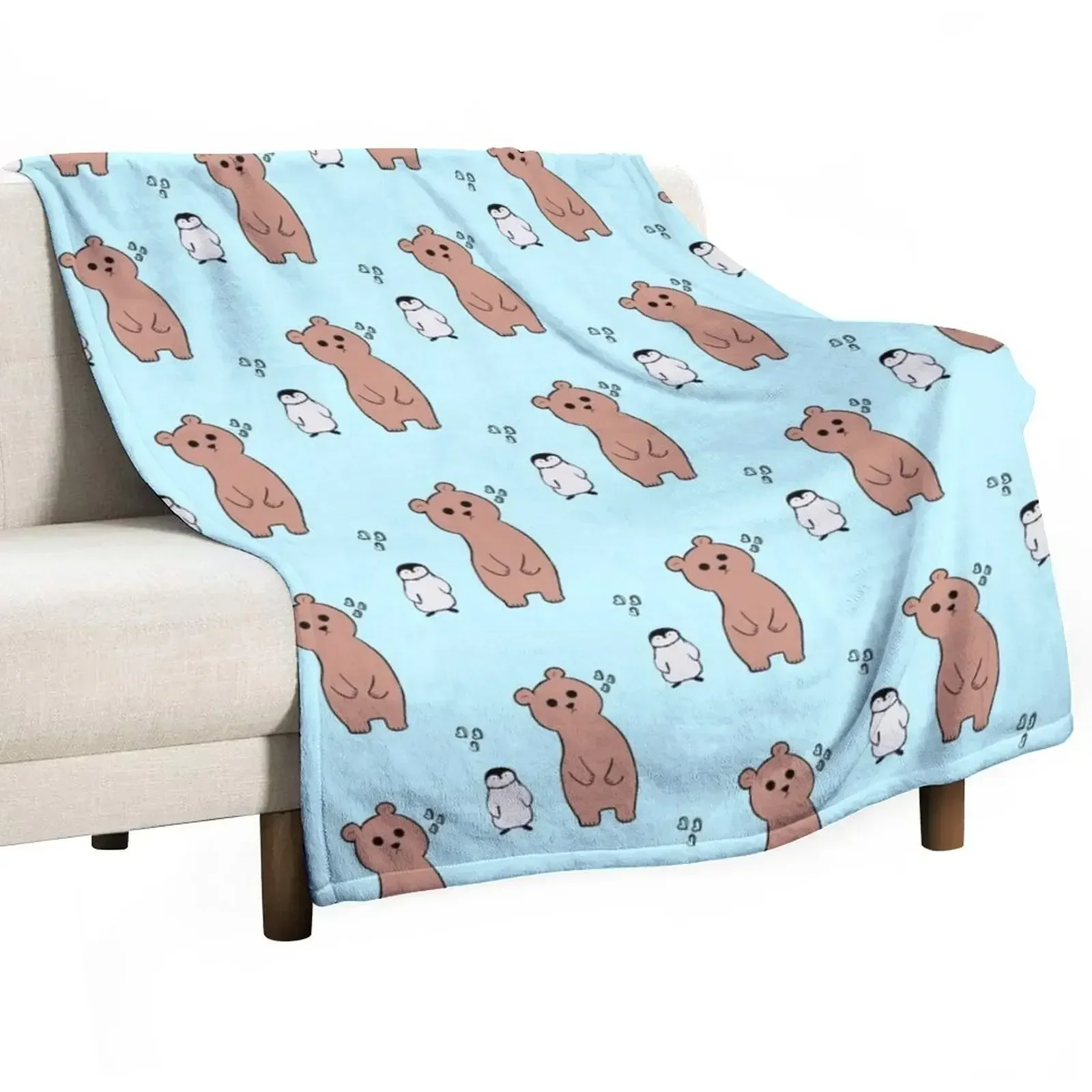 

Bear and Penguin Throw Blanket Extra Large Throw Weighted Quilt Blankets