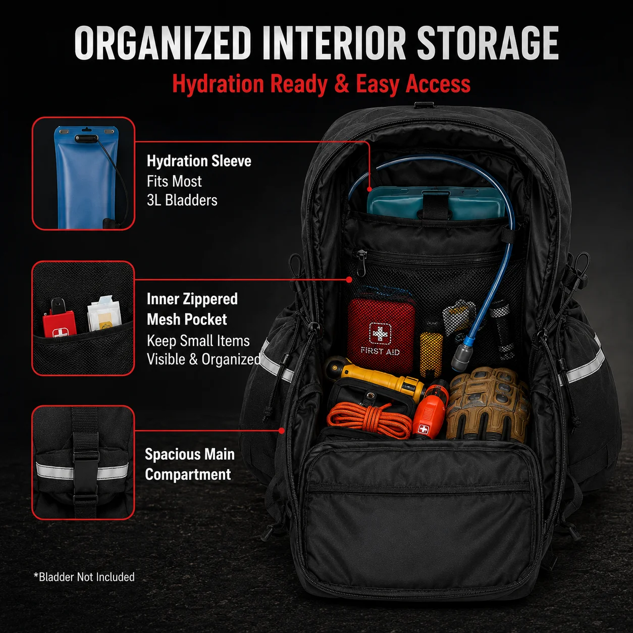 Fire Gear Storage Backpack Bla - огляд і ціна Rucksack Military Style