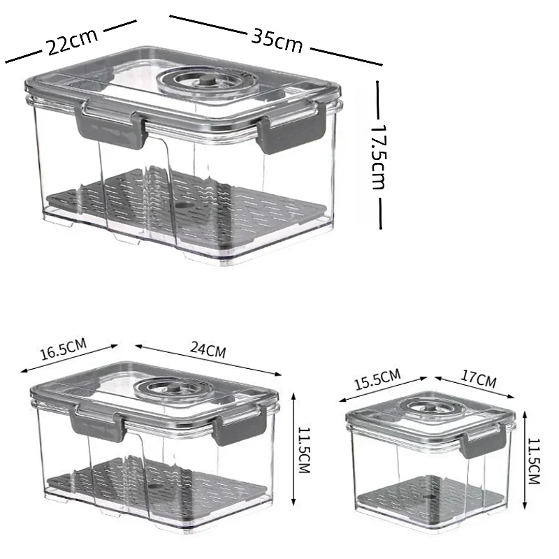 1.5/2.5/7.5L Plastic Vacuum Storage Box Comes with A Manual Pump Sealed for Freshness and A Storage Container with Storage Time