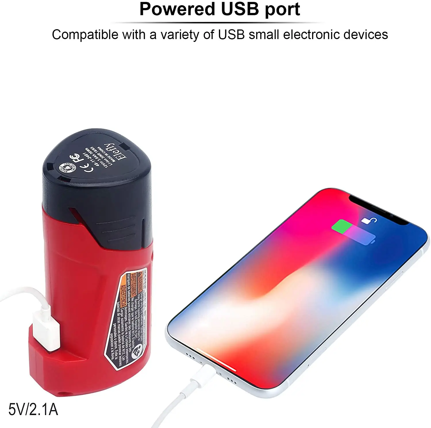 Imagem -03 - Adaptador N12 Li-ion Battery Charger Converter para Milwaukee 48591201 12v Bateria de Lítio Dispositivo Usb Fonte de Alimentação do Telefone Móvel