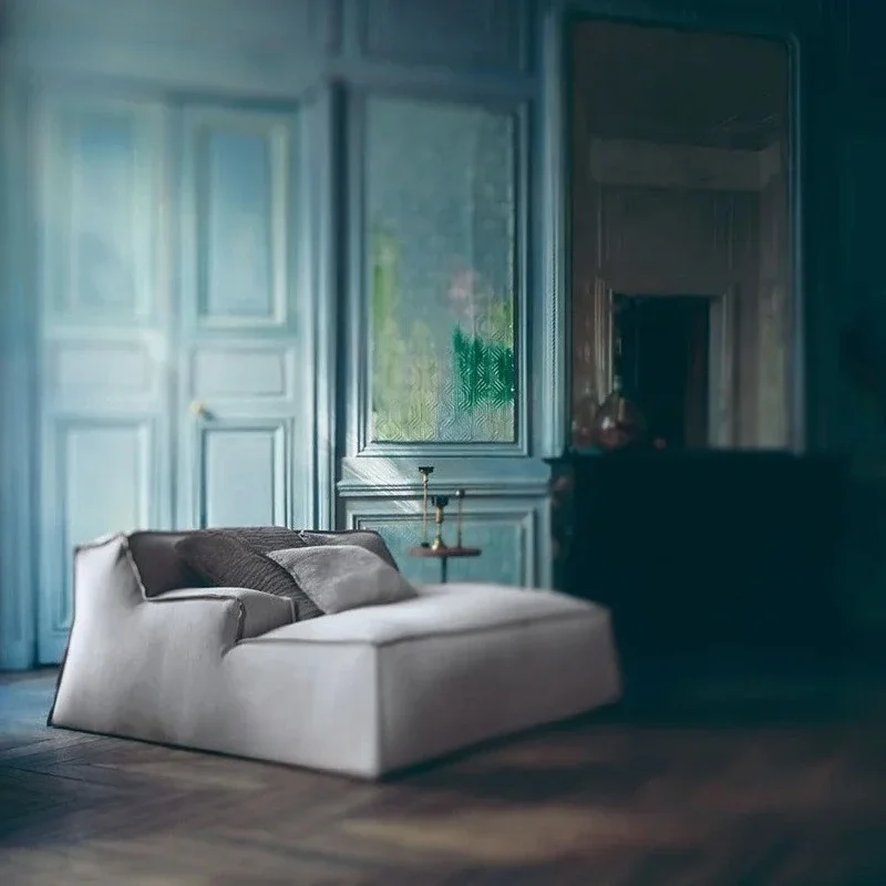 أريكة ذات صف مستقيم لغرفة المعيشة، شقة كبيرة وصغيرة، خفيفة فاخرة وبسيطة، سرير من القماش غير اللامع وأريكة الإفطار #4