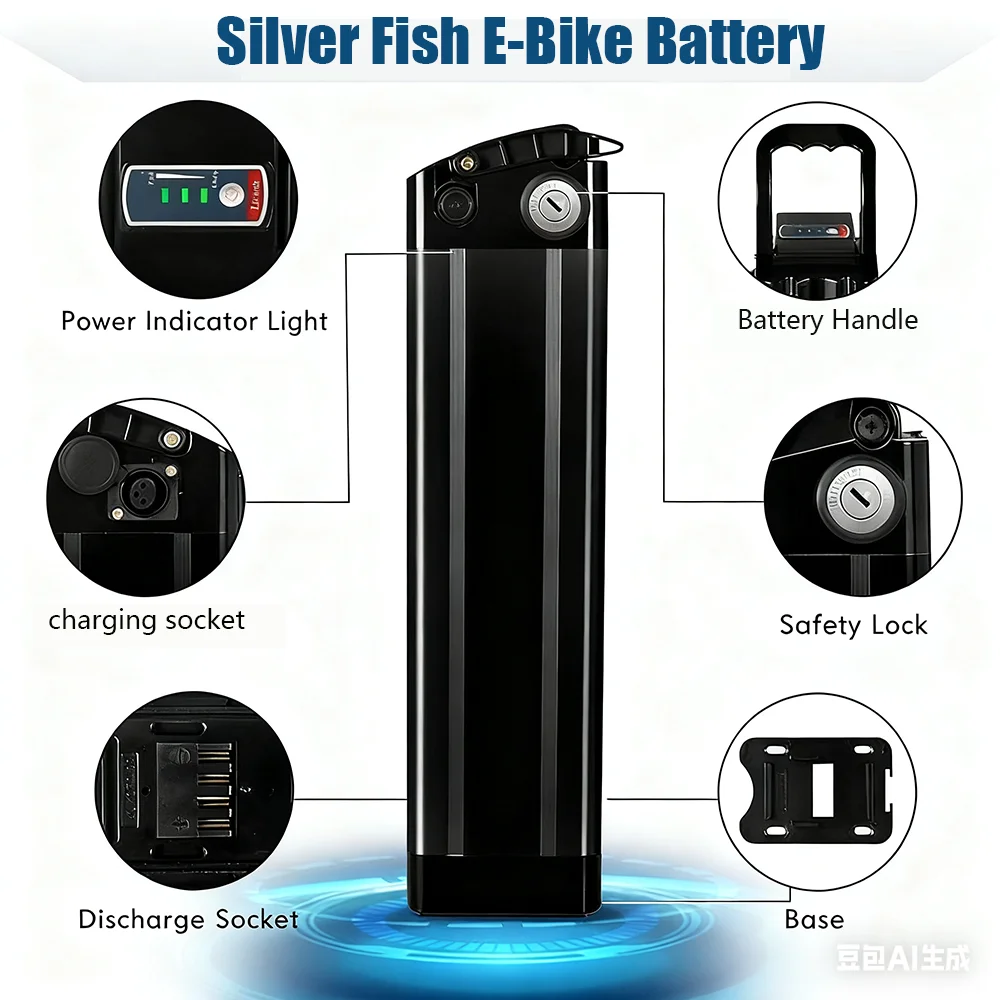 

high quality Silver fish Folding Battery36V-52VBuilt-in Bms forJINGHMA R8 Pro PXWC05 YY26 Fafrees Shengmilo Replacement Battery