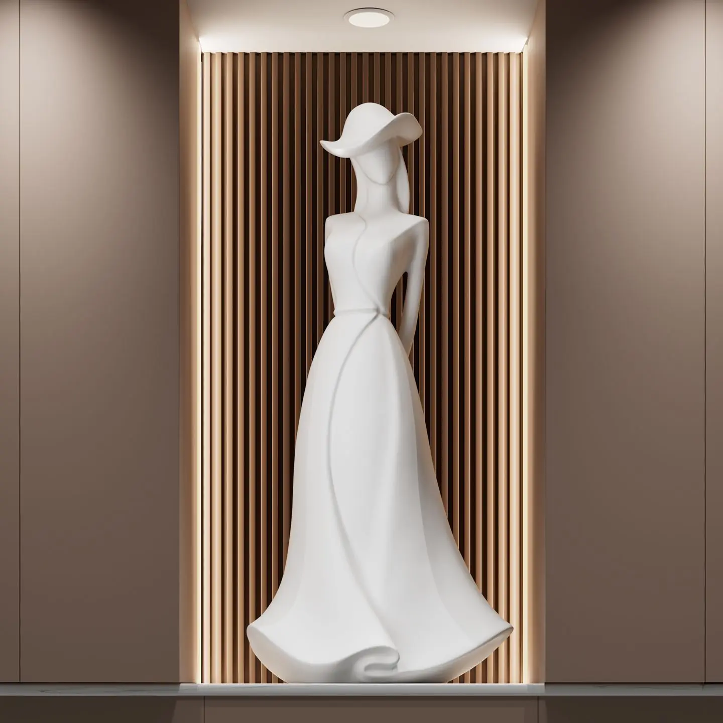 Elegant Sculpture Ornament of a Lady in a Top Hat, High-End Home Decor for Living Rooms, Studies and Wine Cabinets