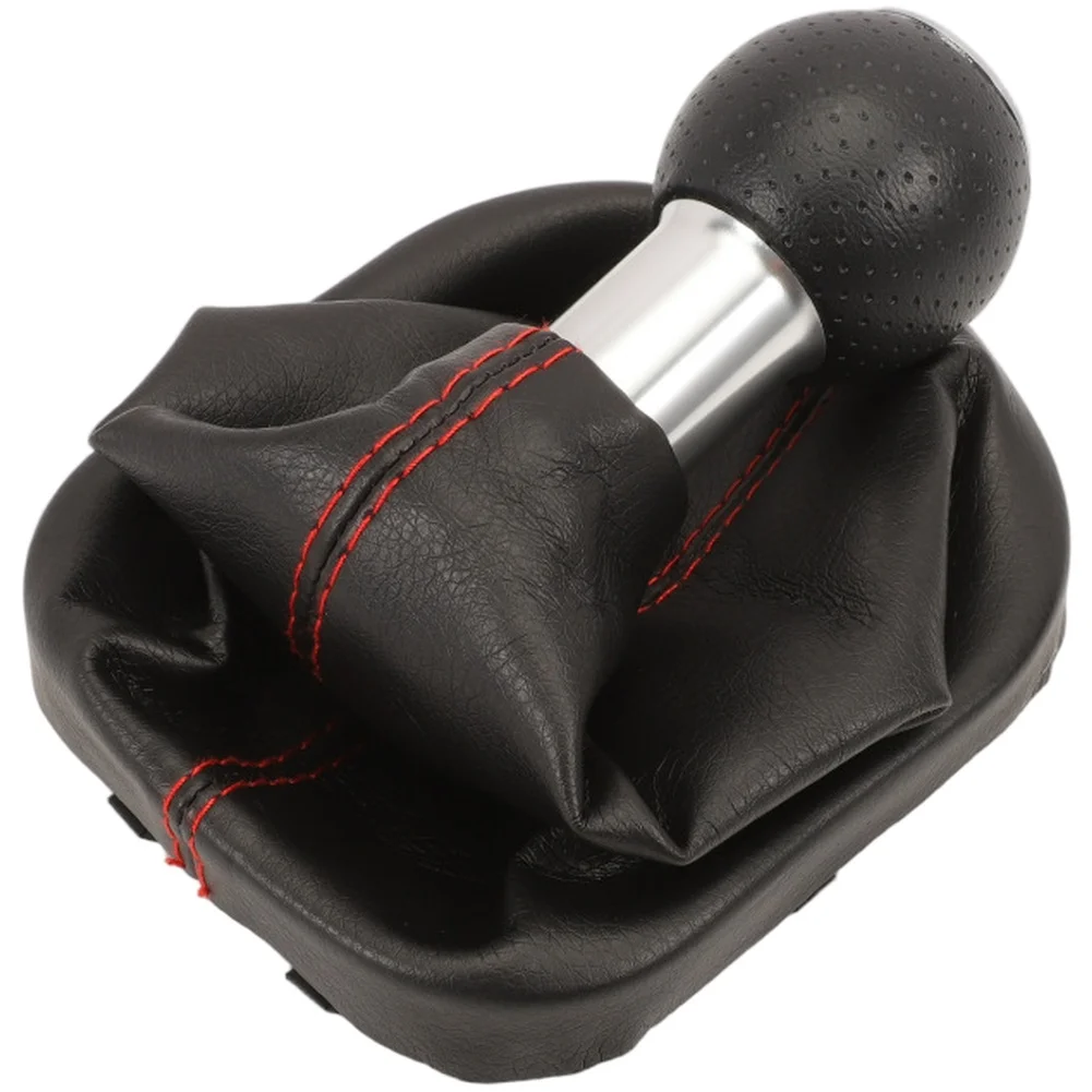 Car Interior Upgrade Black Red Stitching Interior Accessory Stable Characteristics 6 Speed Gear Knob For Touran Gear Shift