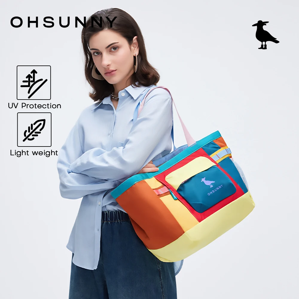 

Ohsunny Colorful Handbag Random Color Partition Zipper Bag,Casual Vacation Shopping Valise Durable & Trendy