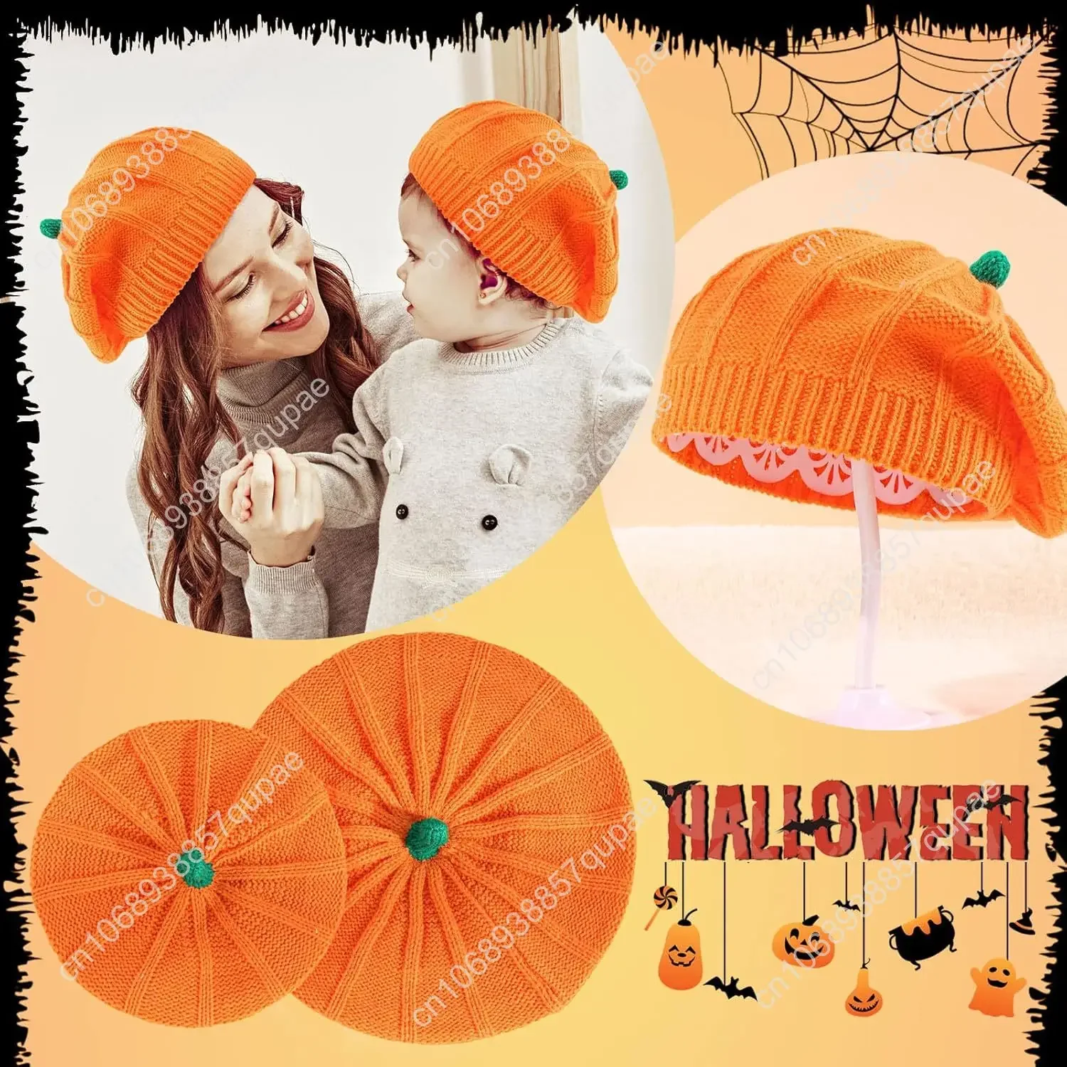 اليقطين قبعة المرأة الشتاء الدافئة قبعة البيريه هالوين اليقطين قبعة متماسكة قبعة للكبار محبوك قبعة لحفلة الهالوين