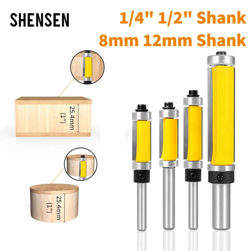 1PC Flush Trim Bit With Double Bearing Router Bit Woodworking Milling Cutter For Wood Bit End Milll Tools