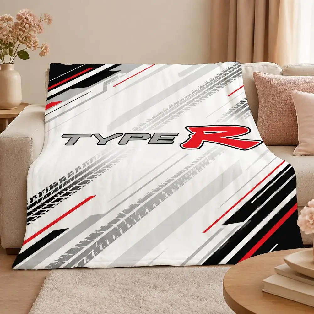 Car T-Type R High-Performance Racing Vehicle Throw 320g Soft Flannel Fleece Throw Blanket Cover Sofa Bed Dorm Nap Gift