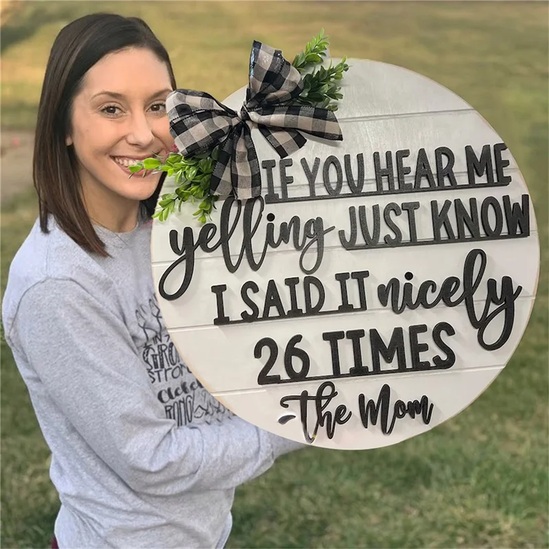 

RGBCX-HOME-Декор передней двери, круглый деревянный подвесной знак для дома, улицы, дома