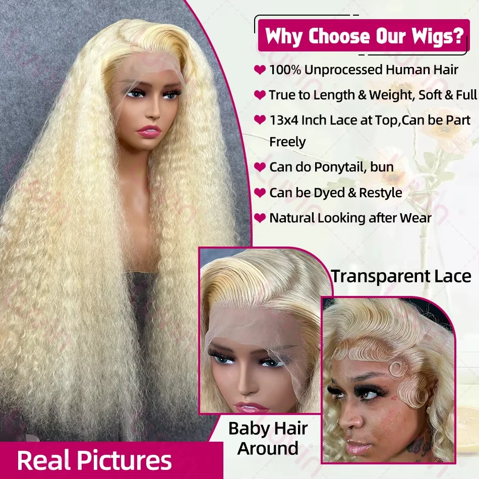 250 Densidad 613 Rubio 13x6 Pelucas de cabello humano con frente de encaje Onda profunda suelta 40 pulgadas 13x6 Peluca frontal de encaje rizado brasileño para mujeres