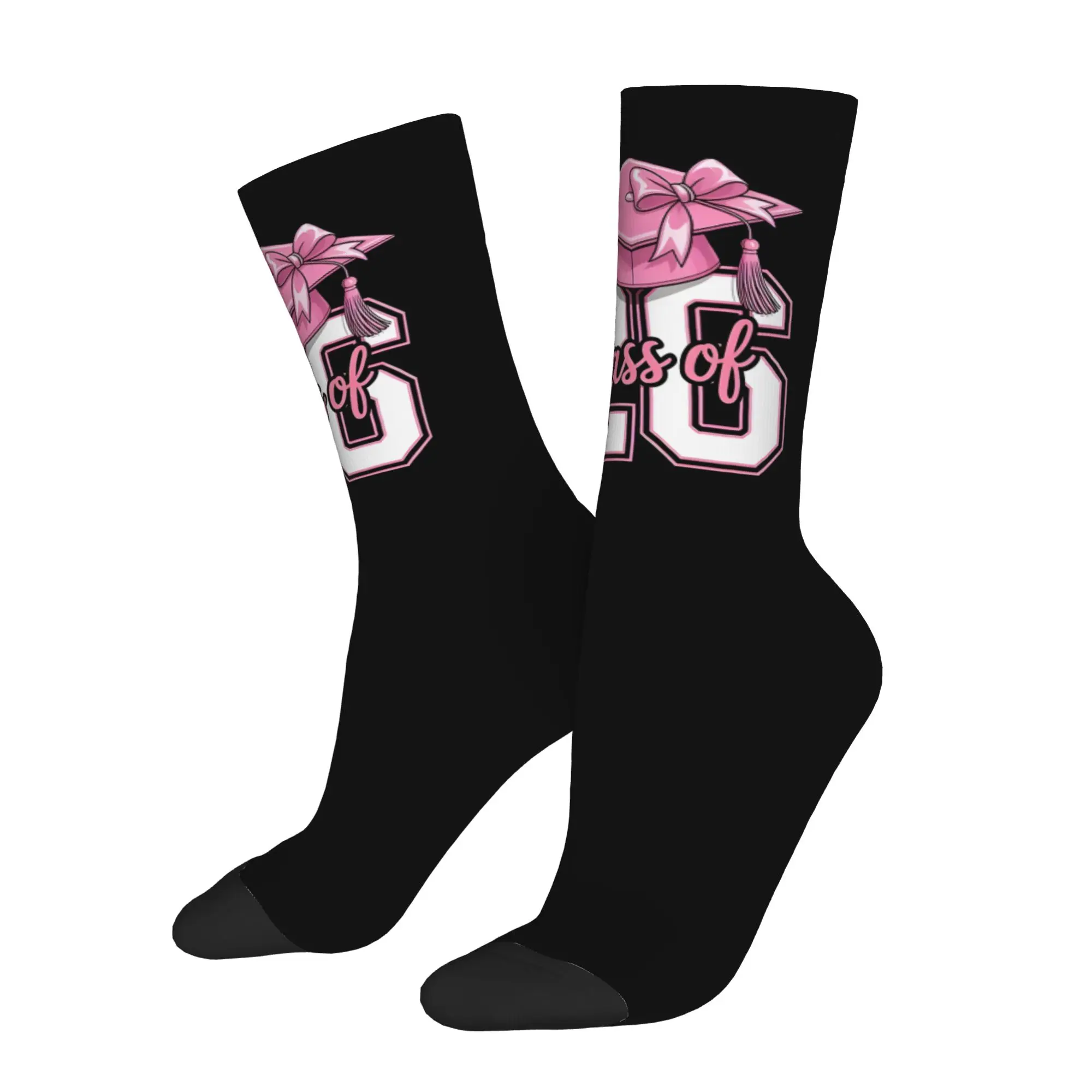 Funny Sock Graduation in 2026 Class Of 2026   Pink Coquette   Vintage Quality Pattern Printed Men Crew Socks Novelty Men's Socks