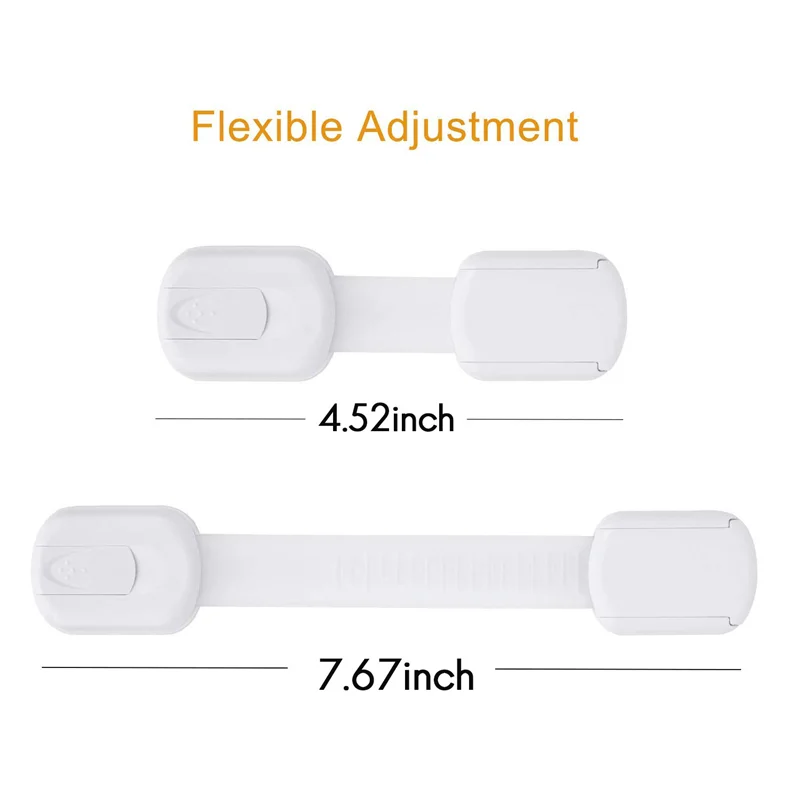 12 PCS Baby Proofing Cabinet Strap Locks Kids Proof Kit - Child Safety Drawer Cupboard Oven Refrigerator Adhesive Locks