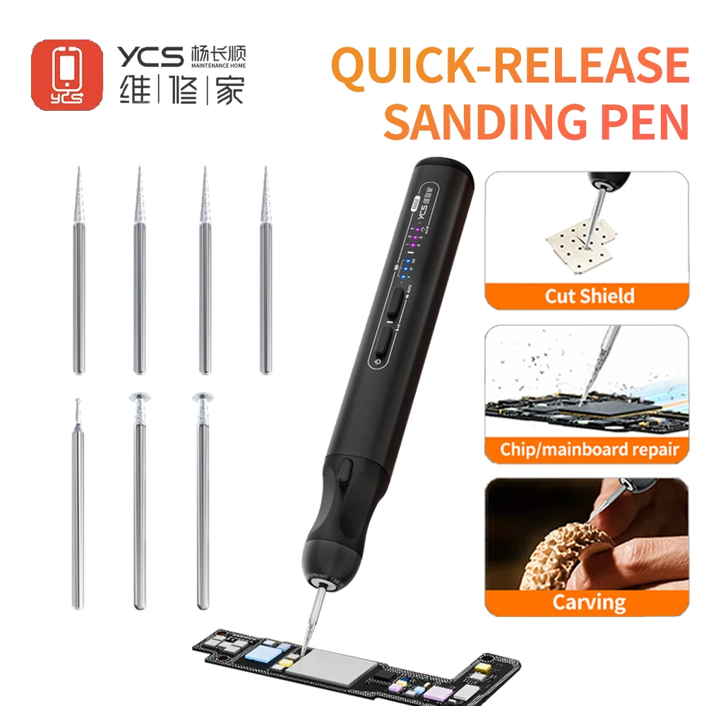 YCS MAX Portable Quick Release Polishing Pen-2 for Mobile Phone PCB Motherboard IC Chip Repair Cutting Engraving Removal Tools