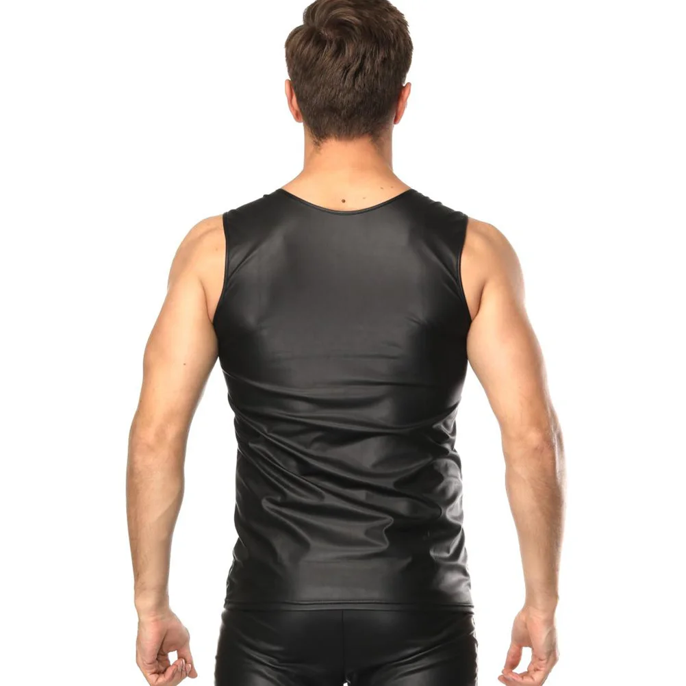 Costume de scène de Club pour hommes, chemise d'imitation, taille Xl, noir, Design slim, façonnage du corps, tenue de spectacle