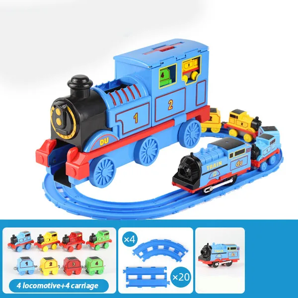 Rail train suit combination train track Orbital Set Big Size Train Storage Box Die casting alloy model Children toy Gift