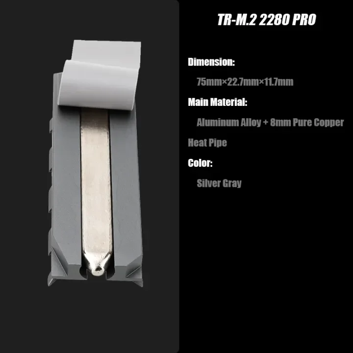 Thermalright TR- M.2 2280 PRO SSD Coole طلاء كهربائي كامل لحام إنحسر نشط 4 أنابيب حرارية 2280 عامل شكل