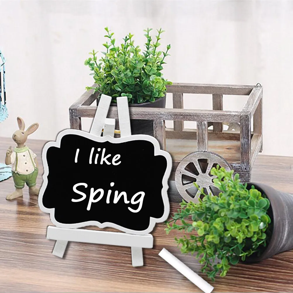 

10 шт. мини-досок-мольбертов с белой деревянной рамкой, многоразовые настольные таблички для вечеринок, свадеб, дней рождения, Рождества