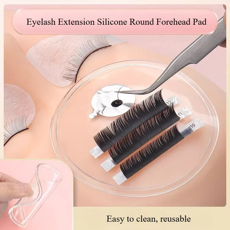 Premium Silicone Forehead Pad for Eyelash Extensions, Anti-Static Lash Glue Holder Pallet, Professional False Lashes Stand Tool