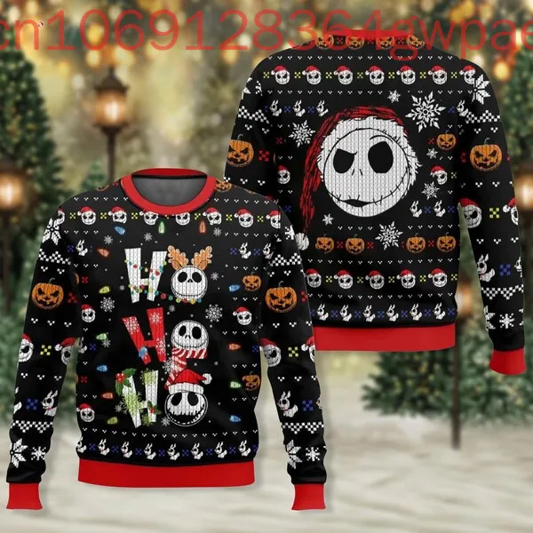 Disney Nightmare Before Christmas Ugly Sweater Jack Skellington Xmas Holiday Horror Movie Gift for Men Women Sweater