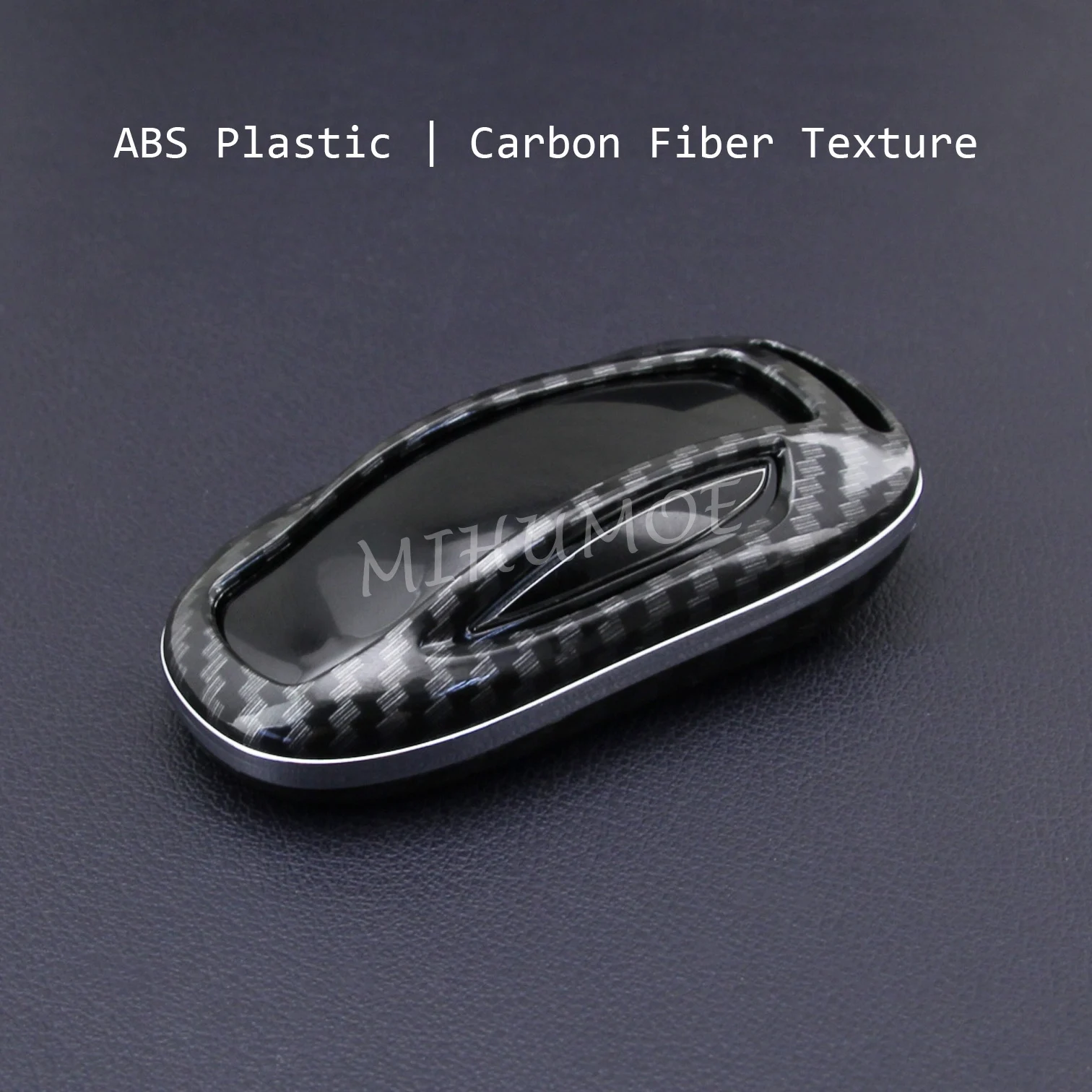 Carbon Fiber Car Key Fob Chain Ring Cover Case Keychain Shell Accessories For 2016-2023 Tesla Model X