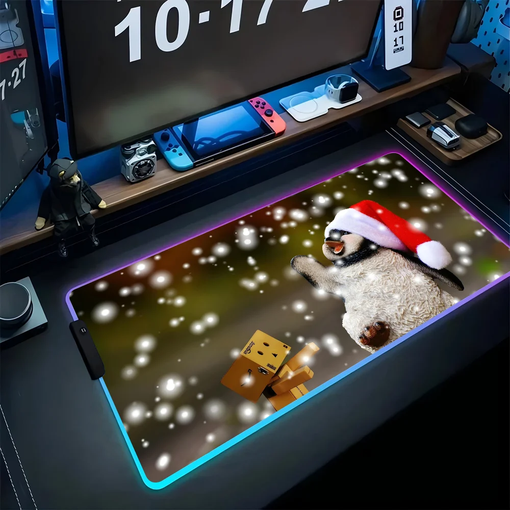 

Cute Winter Animal Mousepad XXL RGB Gaming Mouse Pads HD Black Gamer Accessories Large LED