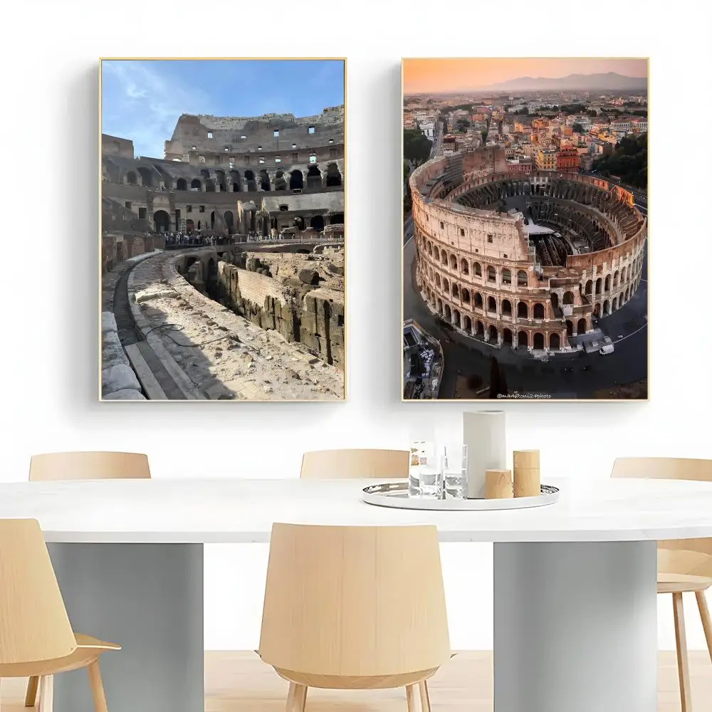 Classical Scenery R-Rome Colosseum Retro Filter Poster Wall Art Print Decorative Mural Home Decor Gift Unframed