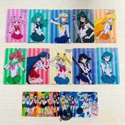 12Pcs/set Self Made Sailor Moon Sailor Mercury Meiou Setsuna Sailor Uranus Anime Classic Series Collection Crystal Card Sticker