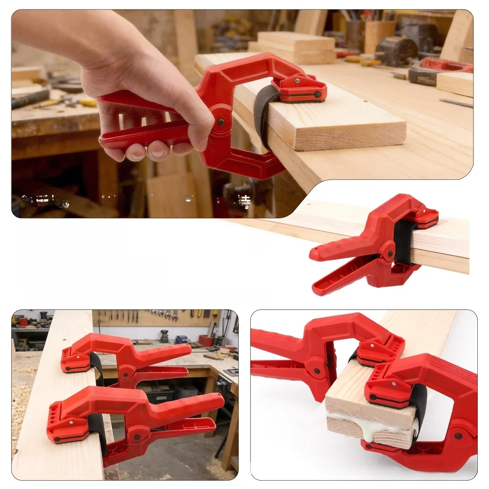 High‑Strength Side Strap Clamp For Woodworking Edge Banding, 15kg Tension Cabinet Fixing Tool For Furniture Assembly & Wood