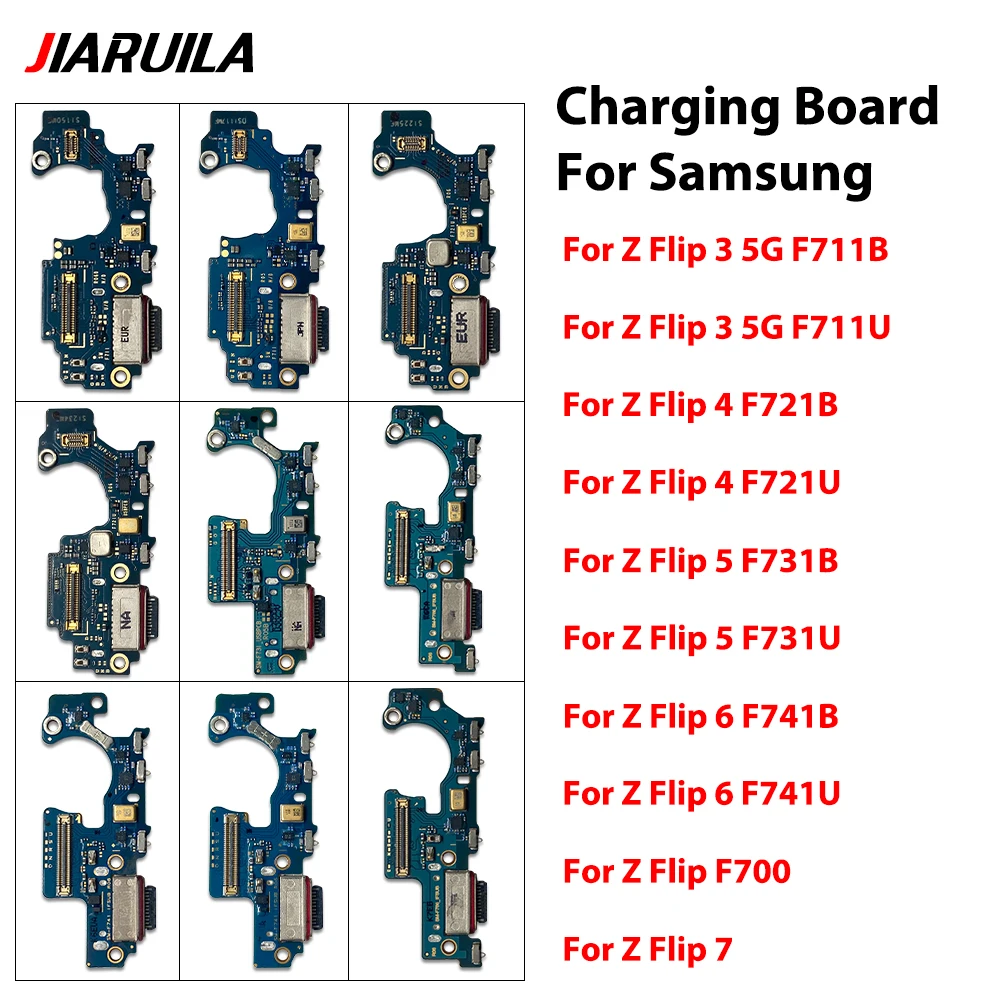 20Pcs, For Samsung Z Flip 3 4 5 6 7 Dock Connector Micro USB Charger Charging Port Flex Cable Microphone Board