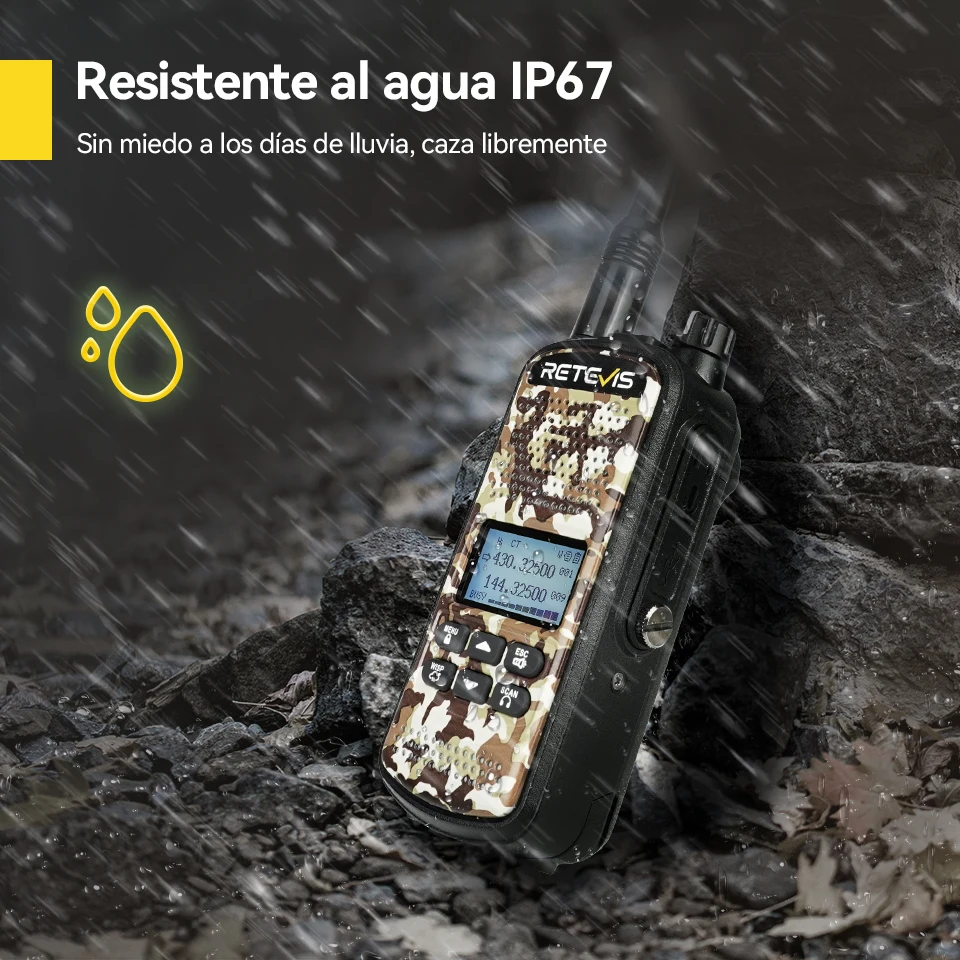 Retevis-walkie-talkie para Caza EZTalk 62, IP67, Impermeable, Profesional, 5W, Radios de largo alcance - details 1