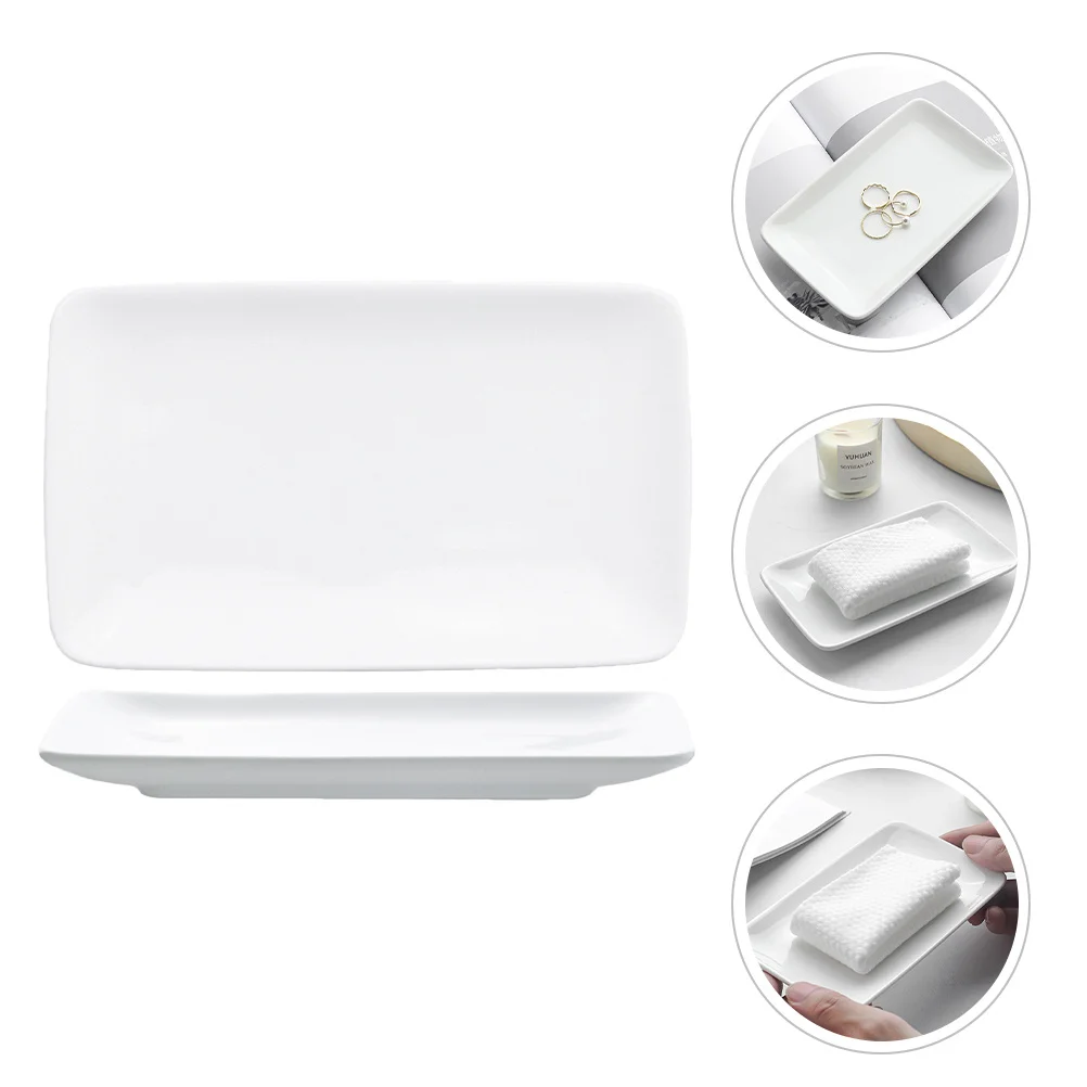 

2Pcs Ceramic Jewelry Tray Decorative Cartoon Design Snack Tray Ring Dish Trinket Organizer Jewelry Dish Small Trays