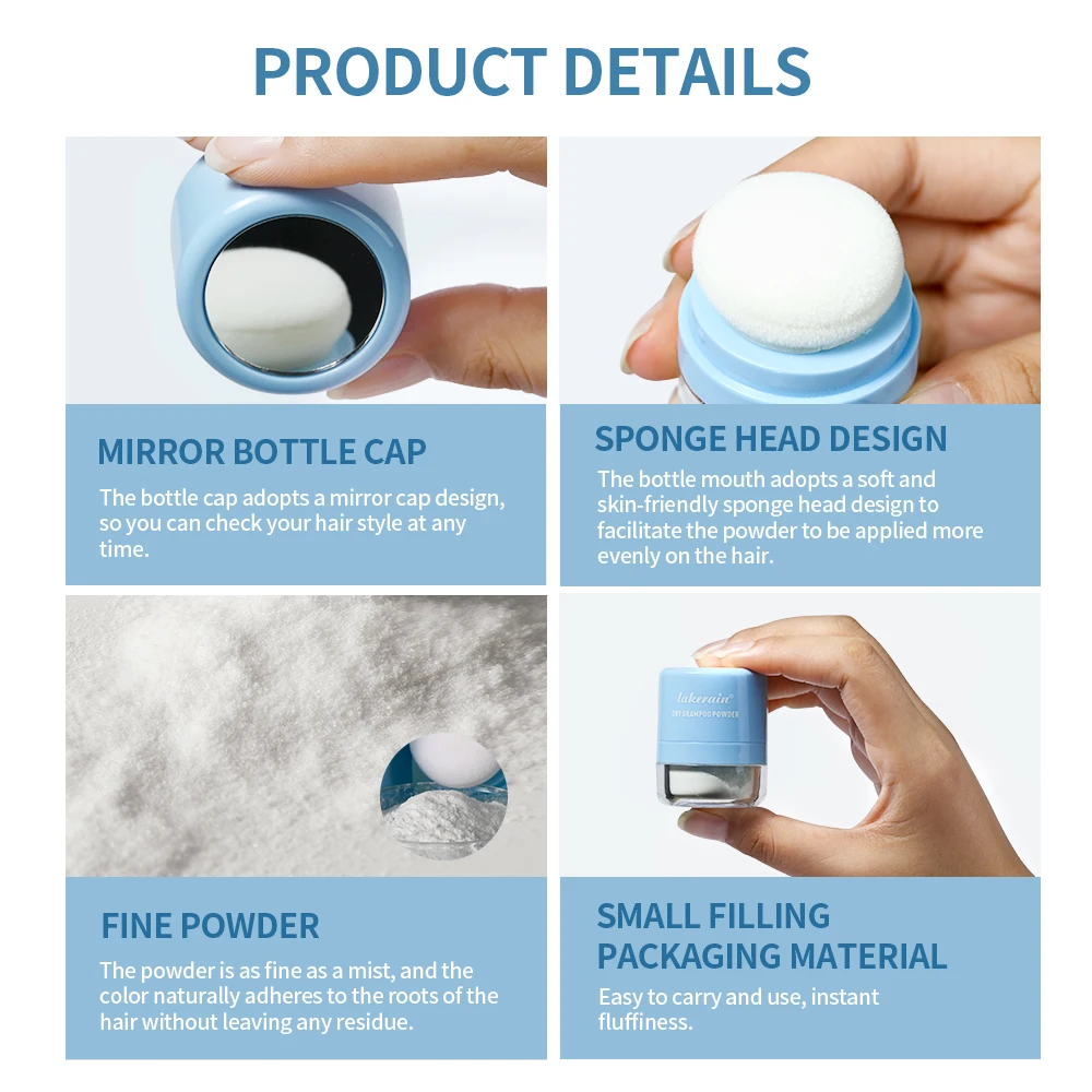 Matte Dry Hair Powder Instant Oil Control Lift Root Fluffy Hair Refresh Scalp Portable Matte Finish Hair Care Dry Hair Powder view 6