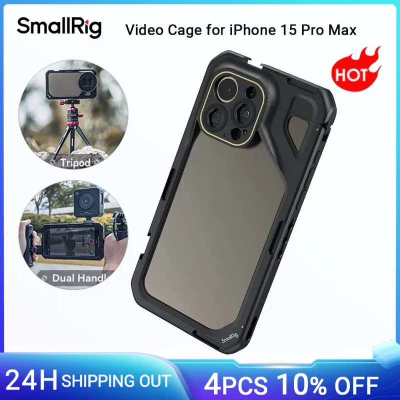 

SmallRig Mobile Video Cage for iPhone 15 Pro for iPhone 15 Pro Max for Video Recording/YouTube/Live Streaming/Vlog/Videography