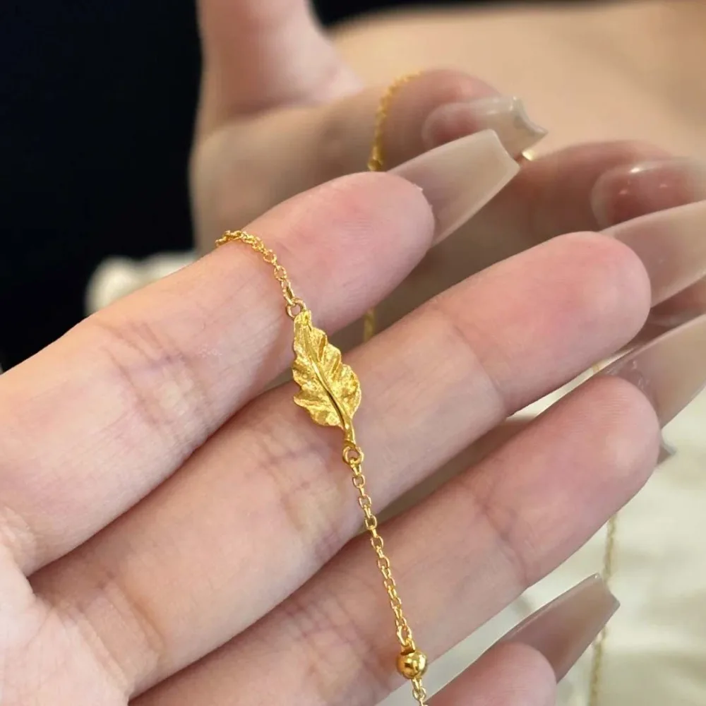 Ancient hand string light luxury style to give girlfriend gifts delicate simple light luxury 9999gold